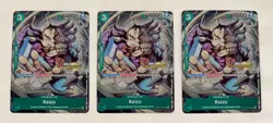 2023 One Piece Raizo CS Celebration Pack (3x) Cards English Promo Gold Stamped - Image 1