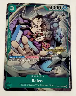 2023 One Piece Raizo CS Celebration Pack (3x) Cards English Promo Gold Stamped - Image 5