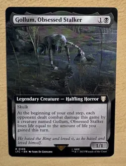 MTG Gollum, Obsessed Stalker Extended Art Card, Lord Of The Rings - Image 1