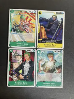 Roronoa Zoro One Piece TCG 4-card lot OP07 034+113 Uncommon + more - ships PWE - Image 1