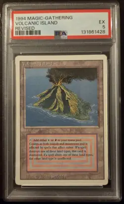 1994 MTG Magic: The Gathering VOLCANIC ISLAND Revised PSA 5 Ex - Image 1