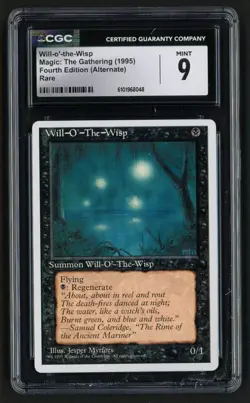 ***CGC 9 Will-O-The-Wisp*** MTG Alternate 4th Edition Magic Kid Icarus - Image 1