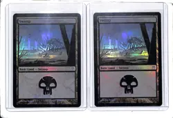 (2) Lot 2004 Magic The Gathering Champions of Kamigawa Swamp Foil #297 - Image 1