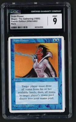 ***CGC 9 Drain Power*** MTG Alternate 4th Edition Magic Kid Icarus - Image 1