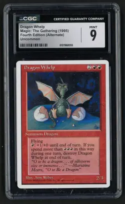 ***CGC 9 Dragon Whelp*** MTG Alternate 4th Edition Magic Kid Icarus - Image 1