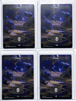 (4) Lot 2022 Magic The Gathering Unfinity Swamp Borderless Full Art #237 - Image 1