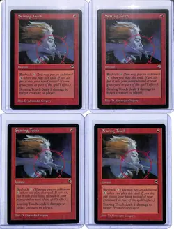(4) Lot 1997 Magic The Gathering Tempest Searing Touch - Image 1
