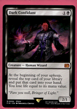 DARK CONFIDANT FINAL FANTASY FIN MYTHIC HUMAN WIZARD MTG 94 - Image 1