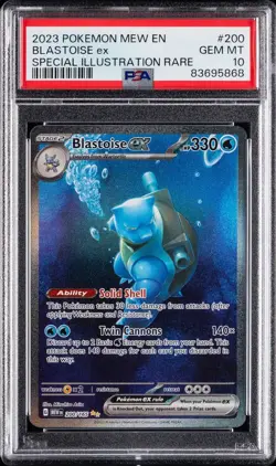 2023 POKEMON MEW EN-151 SPECIAL ILLUSTRATION RARE SIR #200 BLASTOISE ex PSA 10 - Image 1