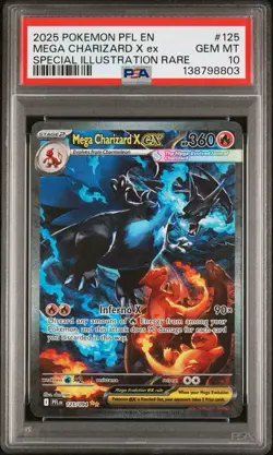 PSA 10 2025 POKEMON PFL ENGLISH #125 MEGA CHARIZARD X EX SP ILLUSTRATION RARE - Image 3