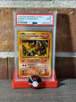 Pokemon 1998 Blaine’s Charizard #6 Gym 2 PSA 9 - Image 1