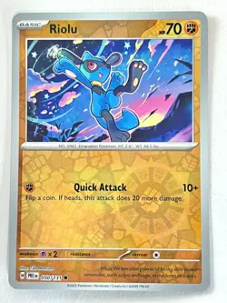 Riolu 050/131 Reverse Holo Prismatic Evolutions Pokemon Pack Fresh Near Mint NM - Image 3