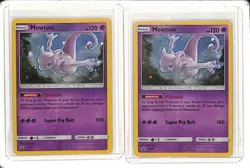 (2) Lot 2017 Pokemon Sun & Moon Mewtwo Holo Black Star Promo BSP #SM77 - Image 1