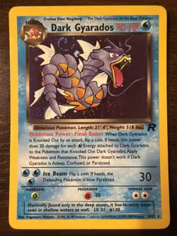 Pokemon Dark Gyarados Unlimited Team Rocket 8/82 Pokemon TCG Holo Swirl - Image 1