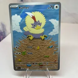 Rufflet Illustration Rare 154/086 Black Bolt Pokemon English TCG 2025 - Image 1