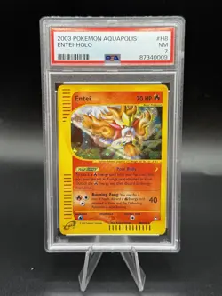 PSA 7 Pokemon Aquapolis Holo Rare Entei H8/H32 NM Condition! - Image 1