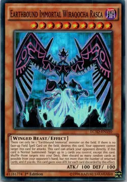 Yugioh Earthbound Immortal Wiraqocha Rasca LC5D-EN150 1st Edition Super Rare NM - Image 1