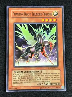 YUGIOH PHANTOM BEAST THUNDER PEGASUS GX02-EN003 SUPER LP - Image 1