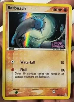 Vintage Rare Barboach 60/110 Reverse Holo Common EX Holon Phantoms Pokemon Card - Image 1