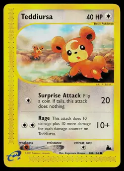 Pokemon Card - Teddiursa Skyridge 109/144 Common - Image 1