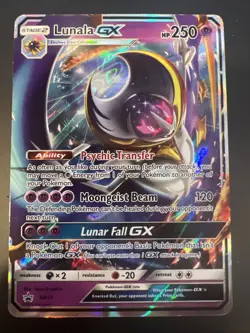 Lunala GX SM17 Promo Black Star Holo Rare Pokemon Card MP - Image 1