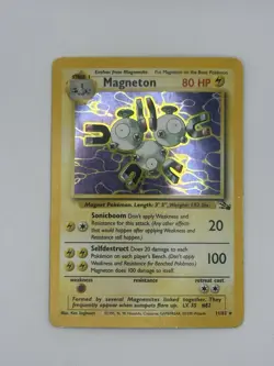 Pokemon Magneton Fossil Holo Card 11/62 - Image 1