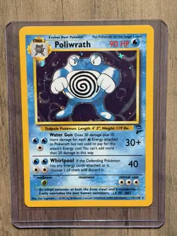 Poliwrath Base Set 2 Holo Rare Pokemon TCG Card 15/130 Unlimited Edition LP - Image 1
