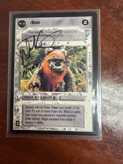 Star Wars CCG Rare Endor : Wicket - Autographed Card - Image 1