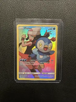 Pokemon TCG Piplup Holo Secret Rare Card Cosmic Eclipse 239/236 - Image 1
