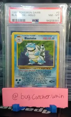 Pokemon PSA 8 Blastoise 2/102 Holo Base Set unlimited 1999 NM-MT Card Game - Image 1