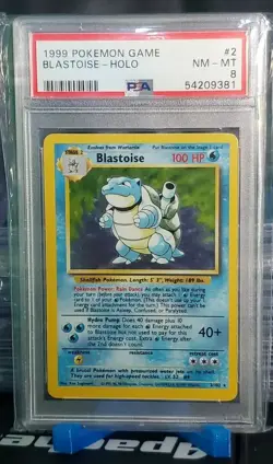 Pokemon PSA 8 Blastoise 2/102 Holo Base Set unlimited 1999 NM-MT Card Game - Image 2