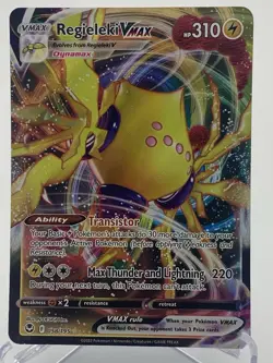 Regieleki VMAX 058/195 Ultra Rare Silver Tempest Pokemon Card - Image 1
