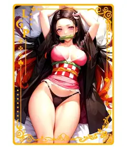 Waifu Anime Cards TCG | Nezuko Kamado - Demon Slayer [ METAL CARD ] Hentai Girl - Image 2