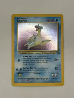 Pokemon Lapras Fossil Holo Card 10/62 - Image 1