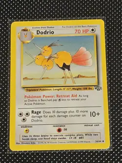 Pokemon TCG Dodrio Jungle 1st Edition Uncommon Card 34/64, Regular - Image 1