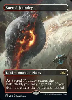 [1x] Sacred Foundry - Borderless - Galaxy Foil Near Mint, English Unfinity Singl - Image 1