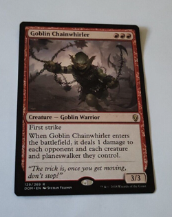 MtG Goblin Chainwhirler (DOM-129) Rare English EXC - Image 1