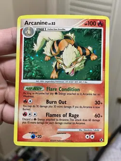 Pokemon TCG Arcanine 1/111 Rising Rivals 🌀🔥HOLO BLEED & SWIRLS🔥🌀 - Image 1