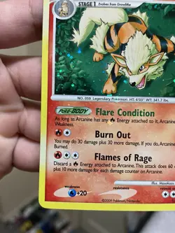 Pokemon TCG Arcanine 1/111 Rising Rivals 🌀🔥HOLO BLEED & SWIRLS🔥🌀 - Image 2