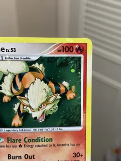 Pokemon TCG Arcanine 1/111 Rising Rivals 🌀🔥HOLO BLEED & SWIRLS🔥🌀 - Image 4