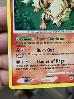 Pokemon TCG Arcanine 1/111 Rising Rivals 🌀🔥HOLO BLEED & SWIRLS🔥🌀 - Image 5
