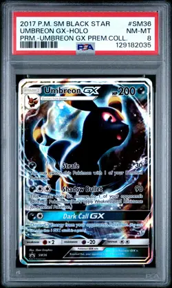 2017 POKEMON SM BLACK STAR PROMO UMBREON GX #SM36 PSA 8 NM #129182035 - Image 1