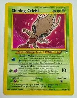 Shining Celebi Holo 106/105 Neo Destiny Secret Rare WoTC 2002 Pokemon High End - Image 1