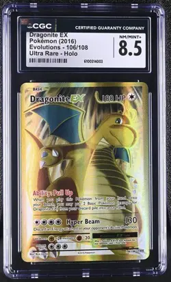 Dragonite EX *CGC 8.5* Ultra Rare Full Art Holo *Evolutions* #106 *2016* Pokemon - Image 1