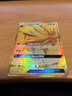 Solgaleo Gx Gold Secret Rare Pokemon Sun & Moon Ultra Prism 173/156 NM Clean! - Image 2