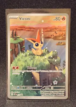 Pokemon TCG Victini SVP 208 Full Art Illustration Black Star Promo Rare Holo - Image 1
