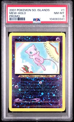 2001 POKEMON SOUTHERN ISLANDS PROMO 1/18 MEW REVERSE HOLO - PSA 8 - Image 1