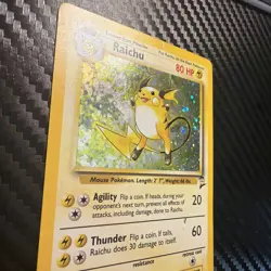 Pokemon TCG Raichu Holo Rare 14/130 Base Set 2 WOTC 2000 Vintage MP - Image 2
