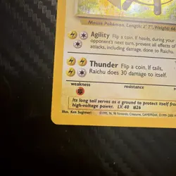 Pokemon TCG Raichu Holo Rare 14/130 Base Set 2 WOTC 2000 Vintage MP - Image 3