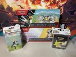 POKEMON TRAINER'S TOOLKIT 2024 2025 Squawkabilly Arceus deck Box Pikachu Sleeves - Image 1